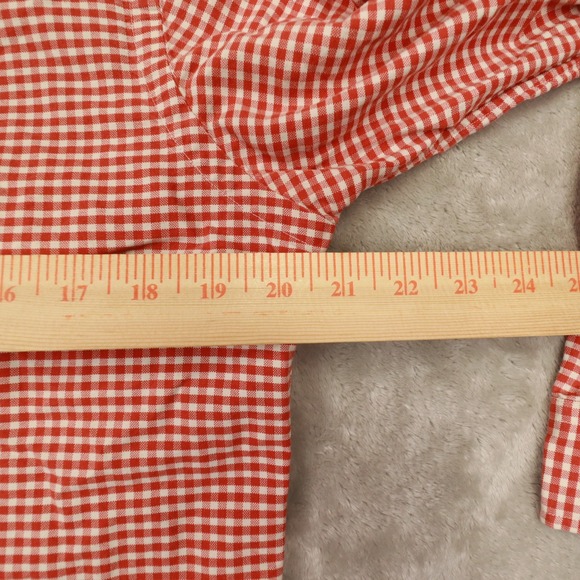 Ralph Lauren Orange Custom Fit Gingham Check Button Up Shirt Men's size Small - Picture 6 of 8